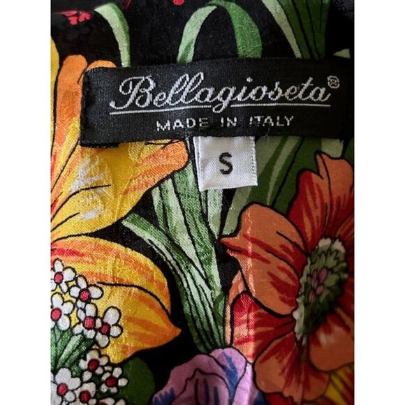 Bellagioseta Black Quilted Jacket Women’s Small Made in Italy Floral Lining - Picture 5 of 6